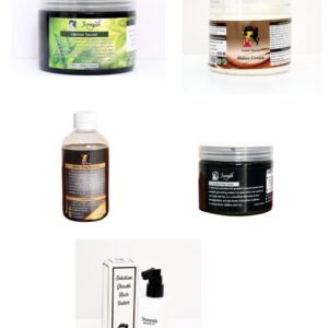 عرض الشعر ( ماسك الكيراتين + حنه سيكرت + ماسك هير قروث+ زيت لونج هير + سلوشن )