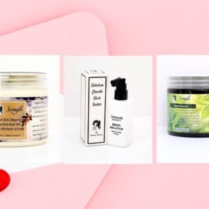 عرض الشعر الاول ( حنه سيكرت + سلوشن هير قروث + ماسك كيراتين)